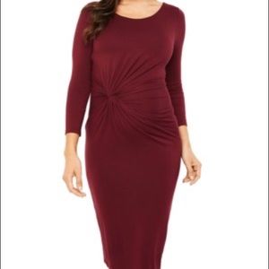 A Pea in the Pod Maternity Burgundy Dress Small